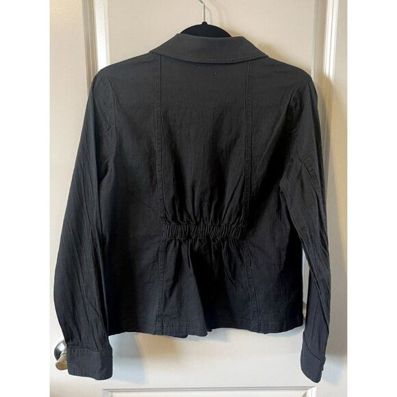 Maurice’s Charcoal Grey Cotton Structured Button Up Casual Jacket M Pockets - Picture 2 of 7